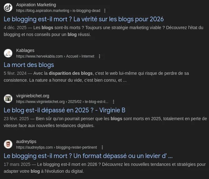 Les blogs sont morts
